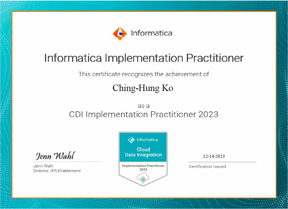 CDI Implementation Practitioner-Q2 2023-Samuel Ko